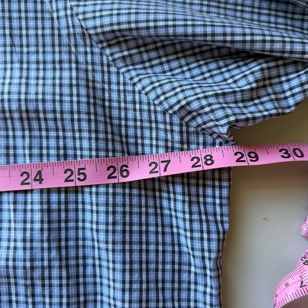 Ralph Lauren 100% Cotton Navy Plaid Button Down Shirt 17.5 - Picture 8 of 8